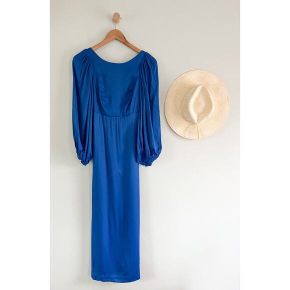 FARM Rio | Open-Back Midi Dress in Royal Blue | Sz XS - Picture 2 of 13